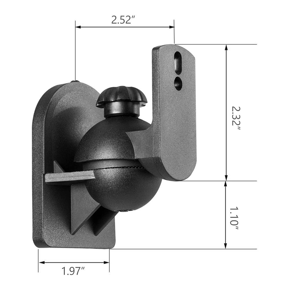 2 pcs Nylon Speaker Wall Mount Brackets Adjustable Bracket for Bookshelf Surround Sound Speakers