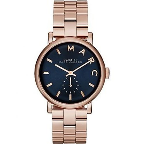 Marc by Marc Jacobs Baker Navy Dial Rose Gold-tone Steel Women's Watch MBM3330