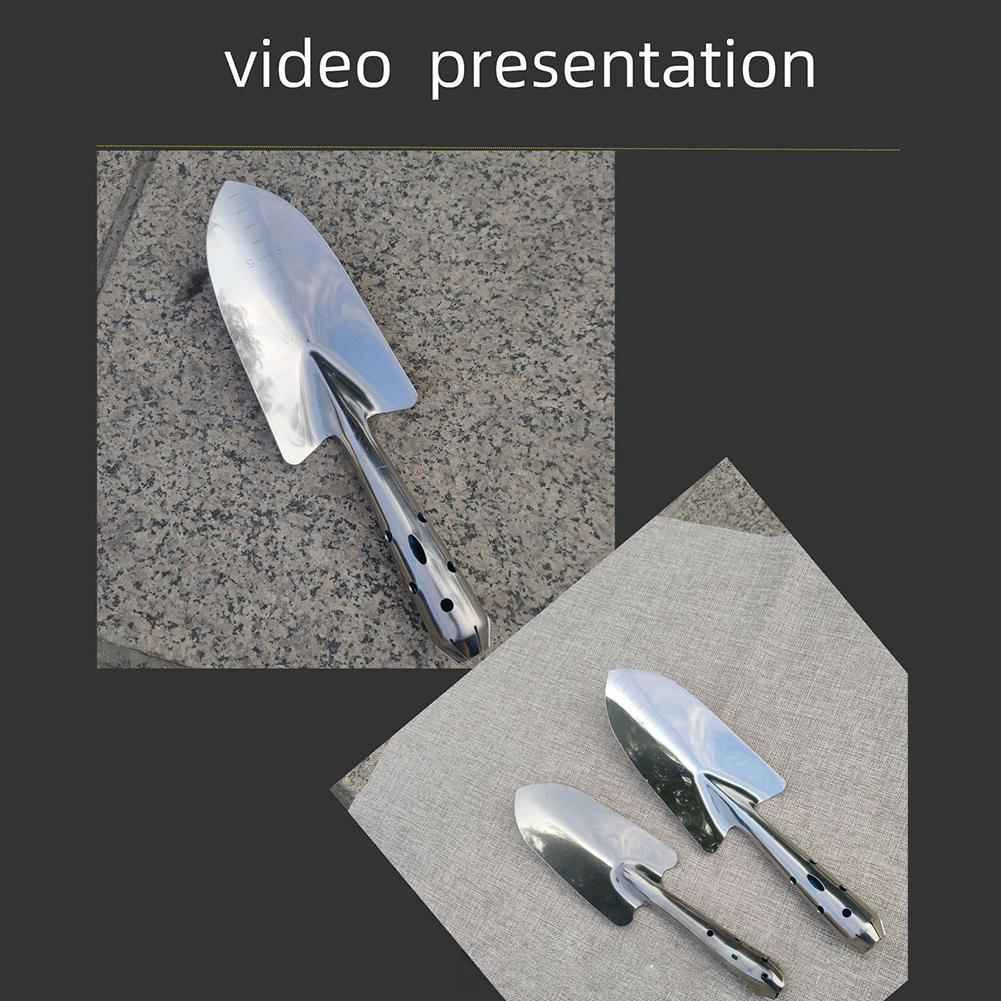Stainless Steel Shovel With Measurement Markings, Comfortable Grip For Garden And Yard Work Lightweight Landscaping Tool