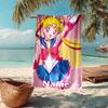 Custom Name Ultra-Soft Beach Towel with Sailor Moon Theme,Ideal for Pool - Camping, Diving - Perfect Travel Essential, Vibrant Beach Towel.