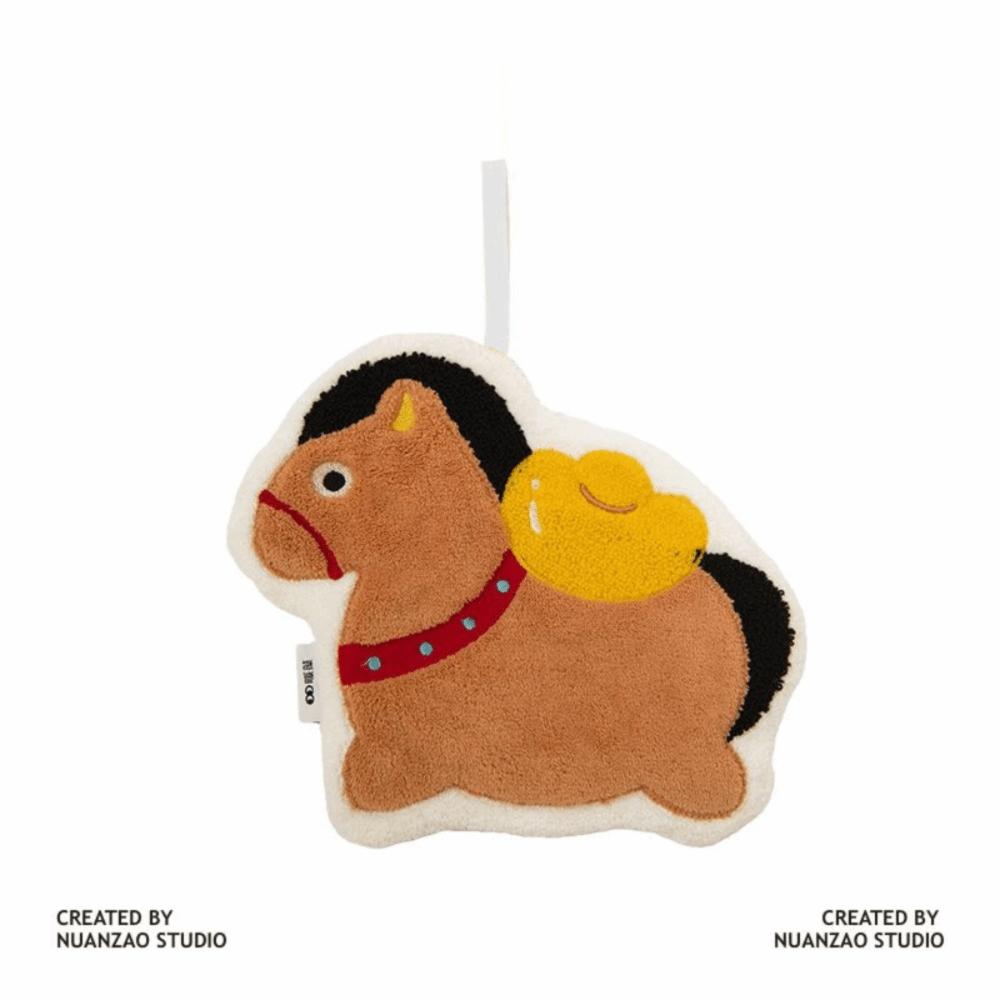 Coral Velvet Year of Horse Hand Towel Thickened Quick Drying Bathroom Kerchief Hanging Water-absorbing Washcloth Household