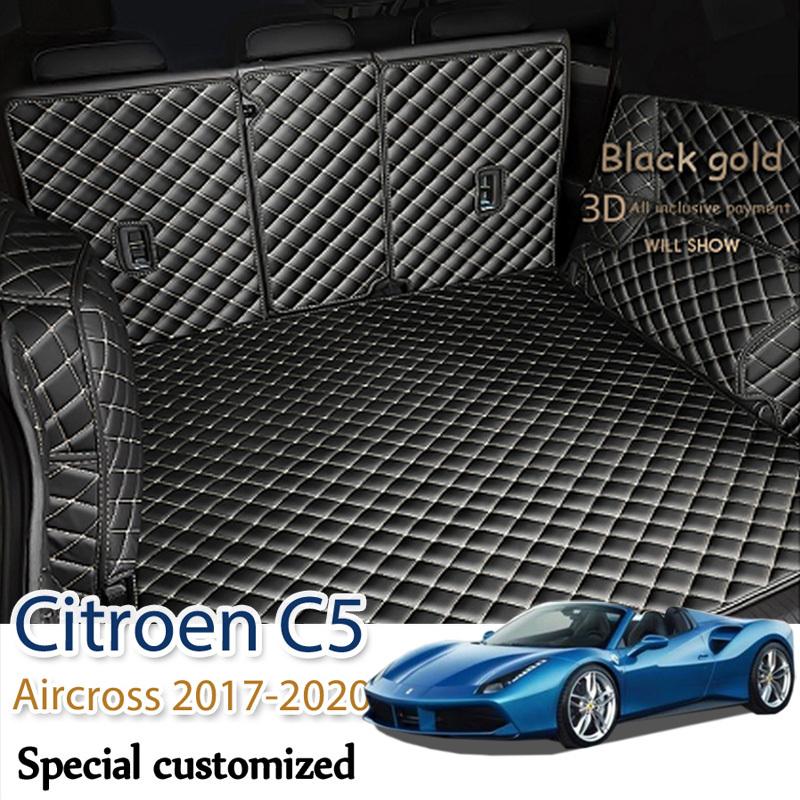 Leather Car Trunk Mat For Citroen C5 Aircross 2018- Cargo Liner Accessories Interior Boot