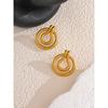 Yhpup New Style 18K Gold Plated Stainless Steel Geometric Snake Unusual Earrings Fashion Statement Daily Jewelry Gift