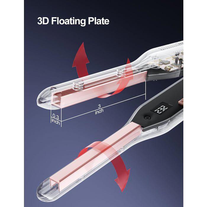 Kk mini lisseur cheveux court, fer a lisser lisseur boucleur cheveux 2 en 1,pour cheveux courts, frange, barbe masculine, 15s chauf