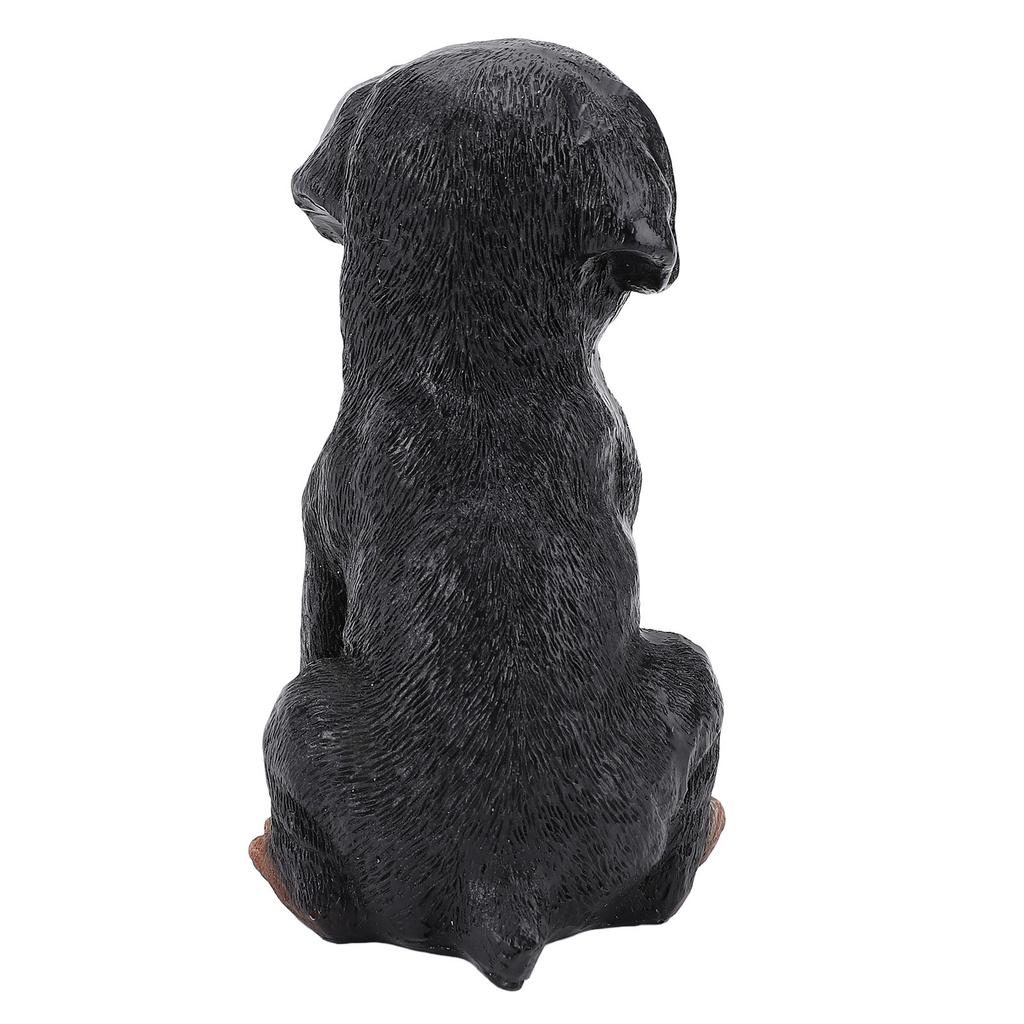 Dog Desktop Ornament Resin Adorable Sitting Dog Figurine for Bedrooms Balconies Bookshelves Gift