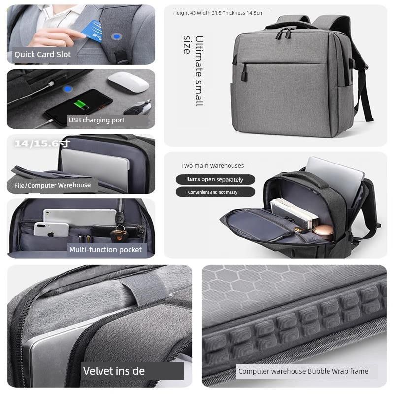 

Schoolbag Female College Student Can Put Computer Waterproof Backpack Travel Large-Capacity Backpack Niche Design Lightweight [Starlight Grey] Ultimate small size-New Upgrade