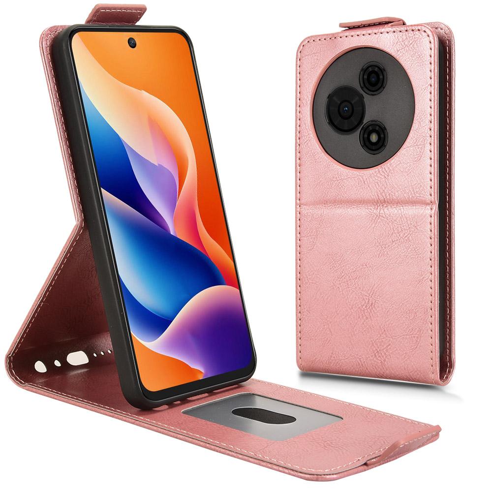 

Для TCL 605 4G Чехол-подставка Магнитная застежка Вертикальный откидной кожаный чехол для телефона с держателем для карт Rose Gold