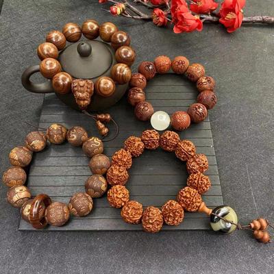 High Quality Nepal Maharaja Buddha Beads Bracelet Ethnic Style Wooden Rosary for Men Bracelet