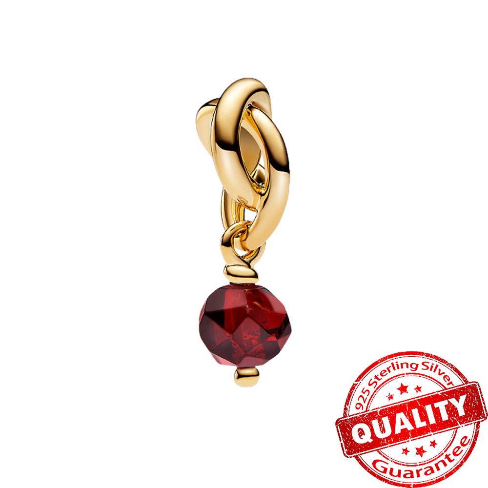 Einzigartiger Kupferfarbener Geburtsstein Ewigkeit Runder Hängeanhänger Passend für Originalarmband Mädchen Geburtstags Schmuck Geschenk