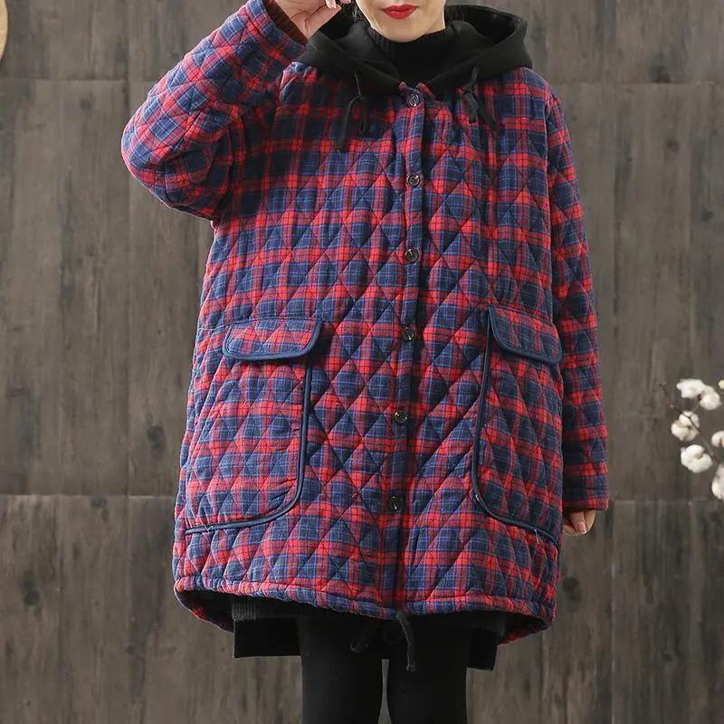 Plus Size Cotton-padded Coat Women's Winter Clothes Mid-length Jacket Women's Autumn and Winter Literary Retro Loose Thick Cotton-padded Coat