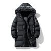 Mens Winter Thick Cotton Puffer Jacket With Detachable Hood Long Length Windproof Warm Outdoor Casual Coat Hiking