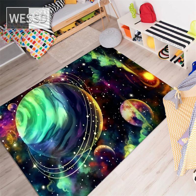 

Space Universe Planet 3D Килимок для підлоги Килимок Вітальня Великий розмір Фланель М який килимок для спальні 120x160cm 1pcs