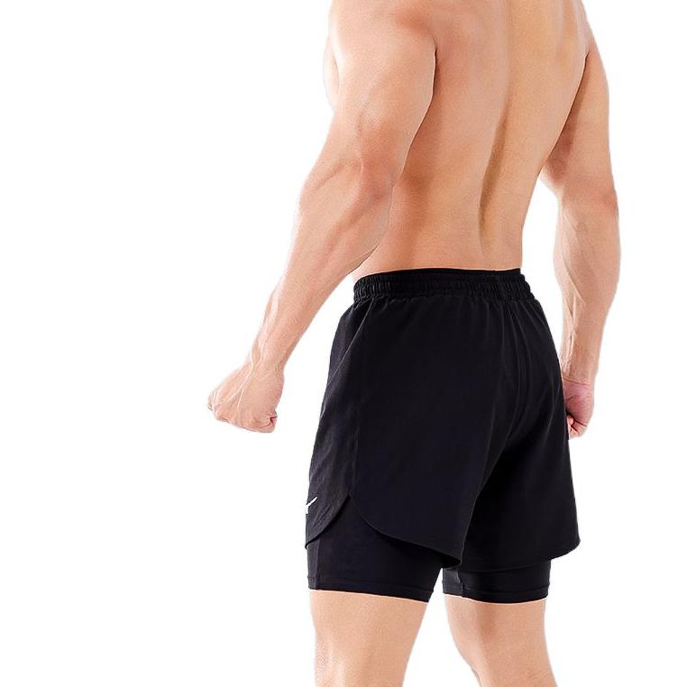 Mizuno Mens Comfortable Double-Layer Beach Swim Shorts Men swimwear Black N2CB3116