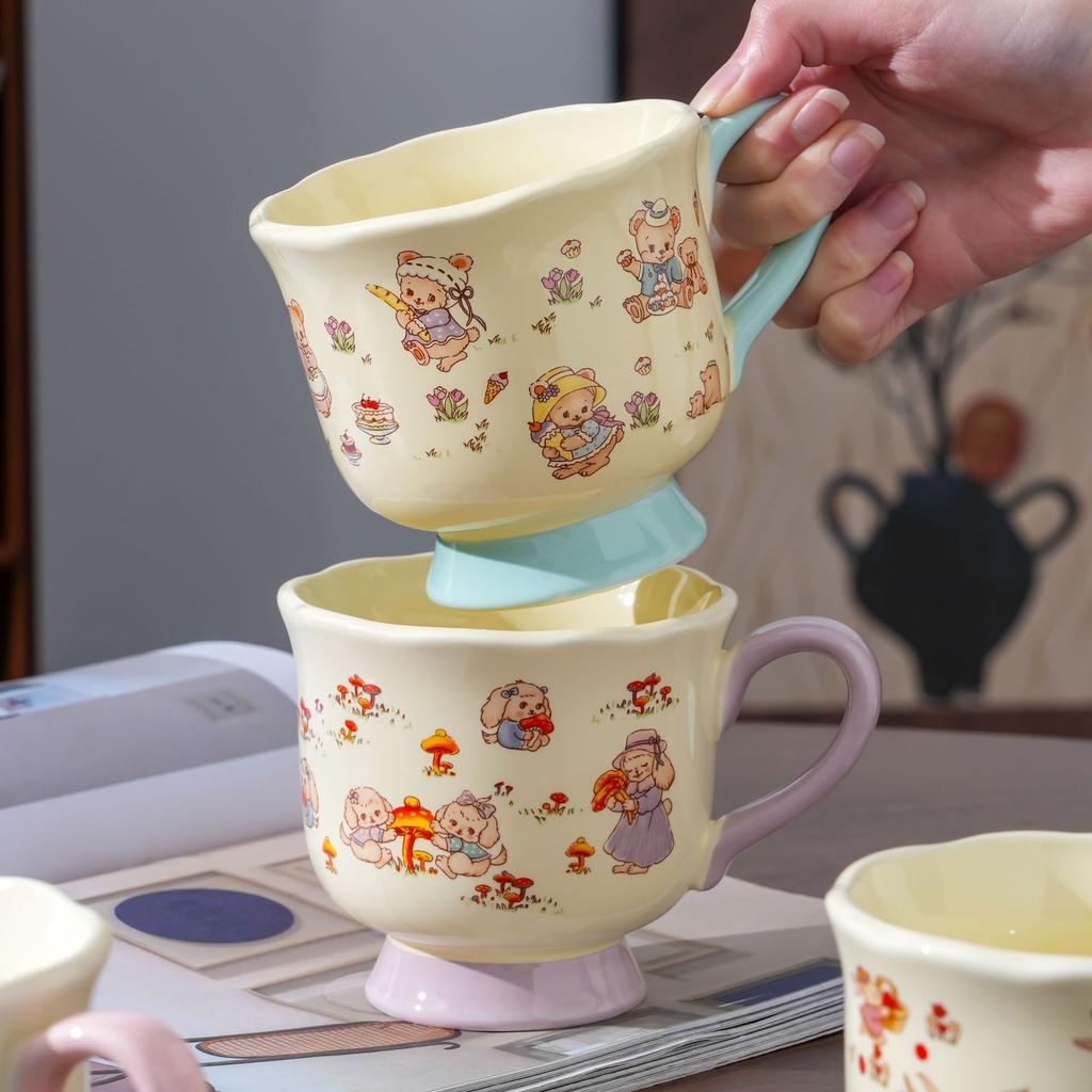 Cute Cartoon Ceramic Cup High Value Animal Mug Student Children Drinking Water Cup Souvenir Gift Cup Coffee Cup