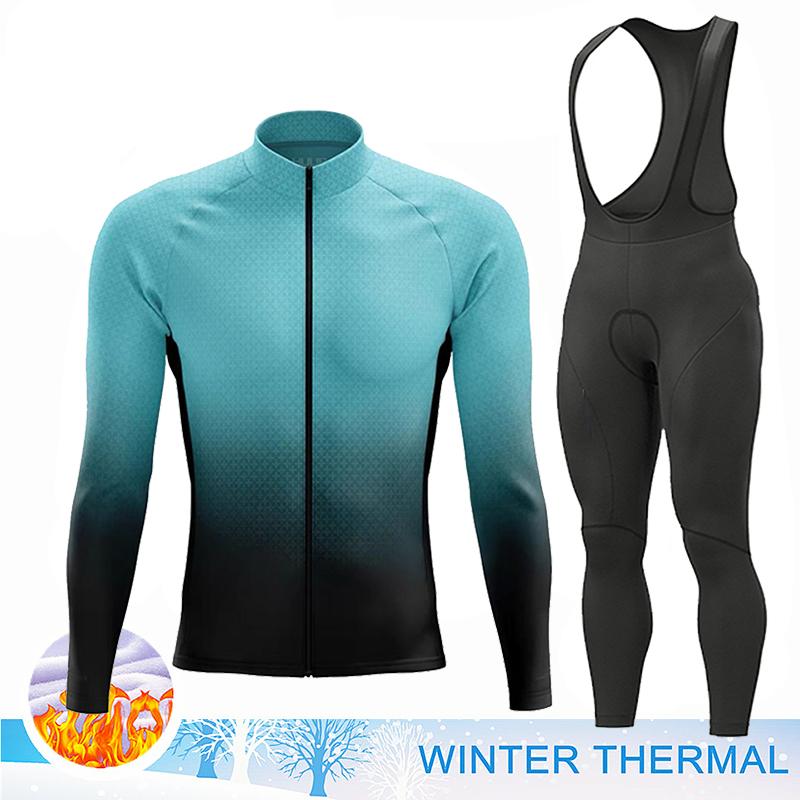 2026 Winter Warm Men Winter Jacket Racing Cycling Long Sleeves Jersey Set Warm Thermal Fleece Bike Jersey Outdoor Road Bike Cycling Clothing