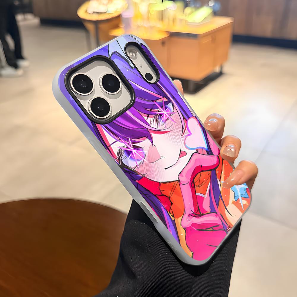 

Oshi No Ko Anime Ai Hoshino Phone Case For IPhone 17 Air 16 E 15 14 Plus 13 12 11 Pro Max Jelly 2 In 1 Protective Case iPhone 12 Pro Max