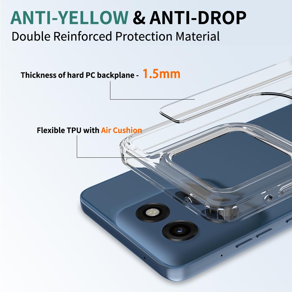 For Motorola Moto G Stylus 5G (2025)/Edge 60 Stylus 5G Clear Case TPU+Acrylic Shockproof Phone Back Cover