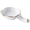 Hueihuang Gold Rim Ceramic Triple Divided Sauce Dish