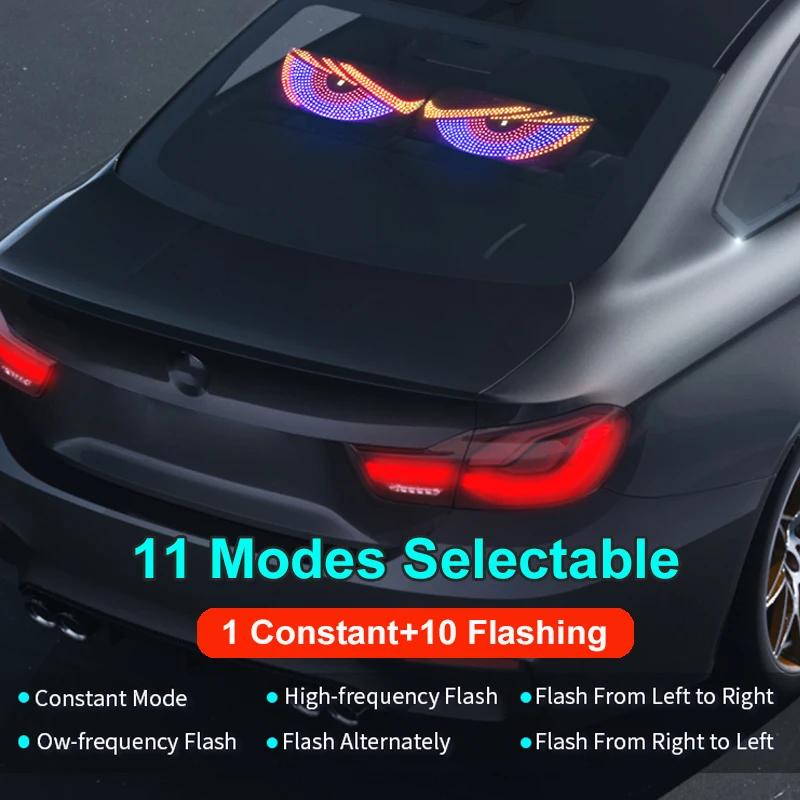 5V USB Windshield Dynamic LED Light Blinking Demon Eyes Lamp Plug & Use For Front & Rear Window 12V-36V Car Truck Decorate Light
