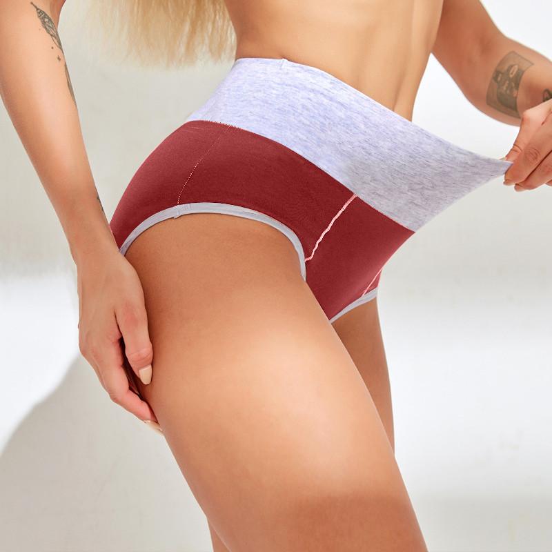 Women's High Waist Cotton Sexy  Sports Pull In Your Belly And Waist Panties