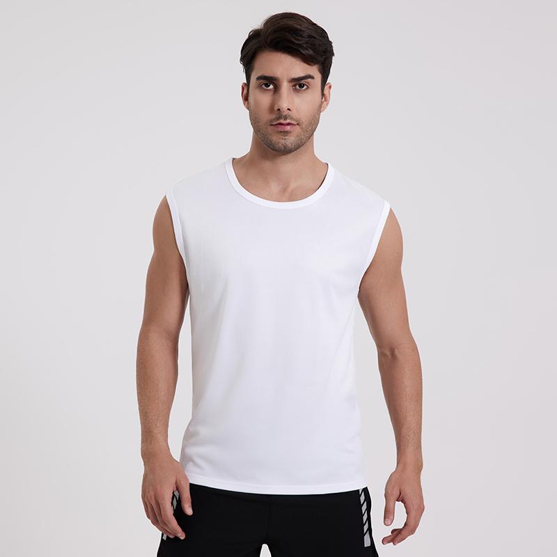 Summer Europe And America Men s Solid Color Quick-drying Sports Sleeveless Vest Young Men s and Women s Fitness And Leisure Tank Tops S