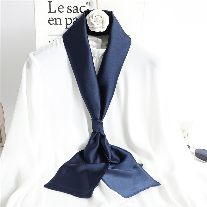 

Solid Color Neckerchief Long Hair Scarves Female Silk Satin Neck Scarf For Women 14*145CM Fashion Headbands Plain Bag Scarf 14x145cm