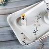 Snack Tray Floral Design Heat Resistant Display Melamine Cherry Blossom Pattern Dining Table Coffee Cup Plate for Kitchen