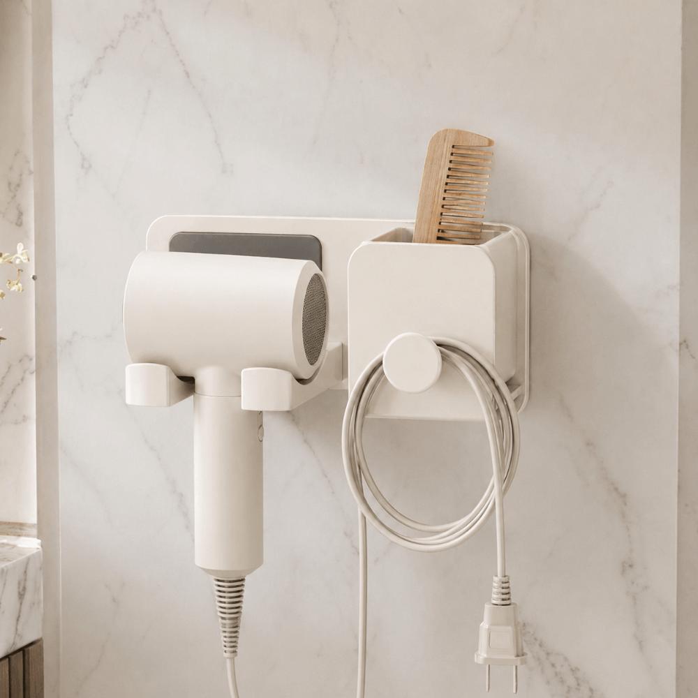 Wall Mounted Bathroom Organizer Rack Self Adhesive Storage Hanger Toilet Supplies