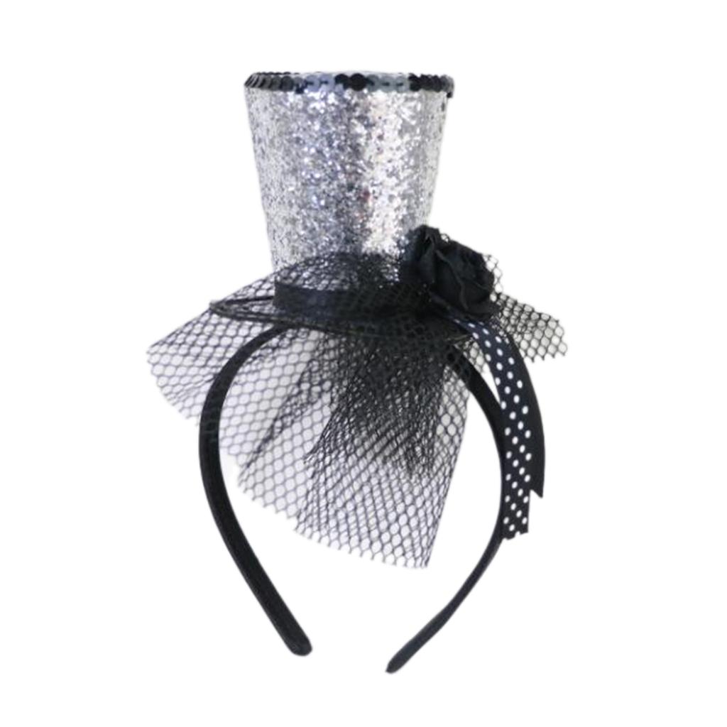 Kinder Vintage Fascinator Zylinder Exquisiter Glitzer für Teeparty Kinderkostüm Pillbox-Hut Kopfbedeckung für