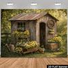 1Pcs Sunflower Garden Cabin Vintage Cart Decoration Background Rustic Backdrop Decorations For Photo Studio Photo Booth Party