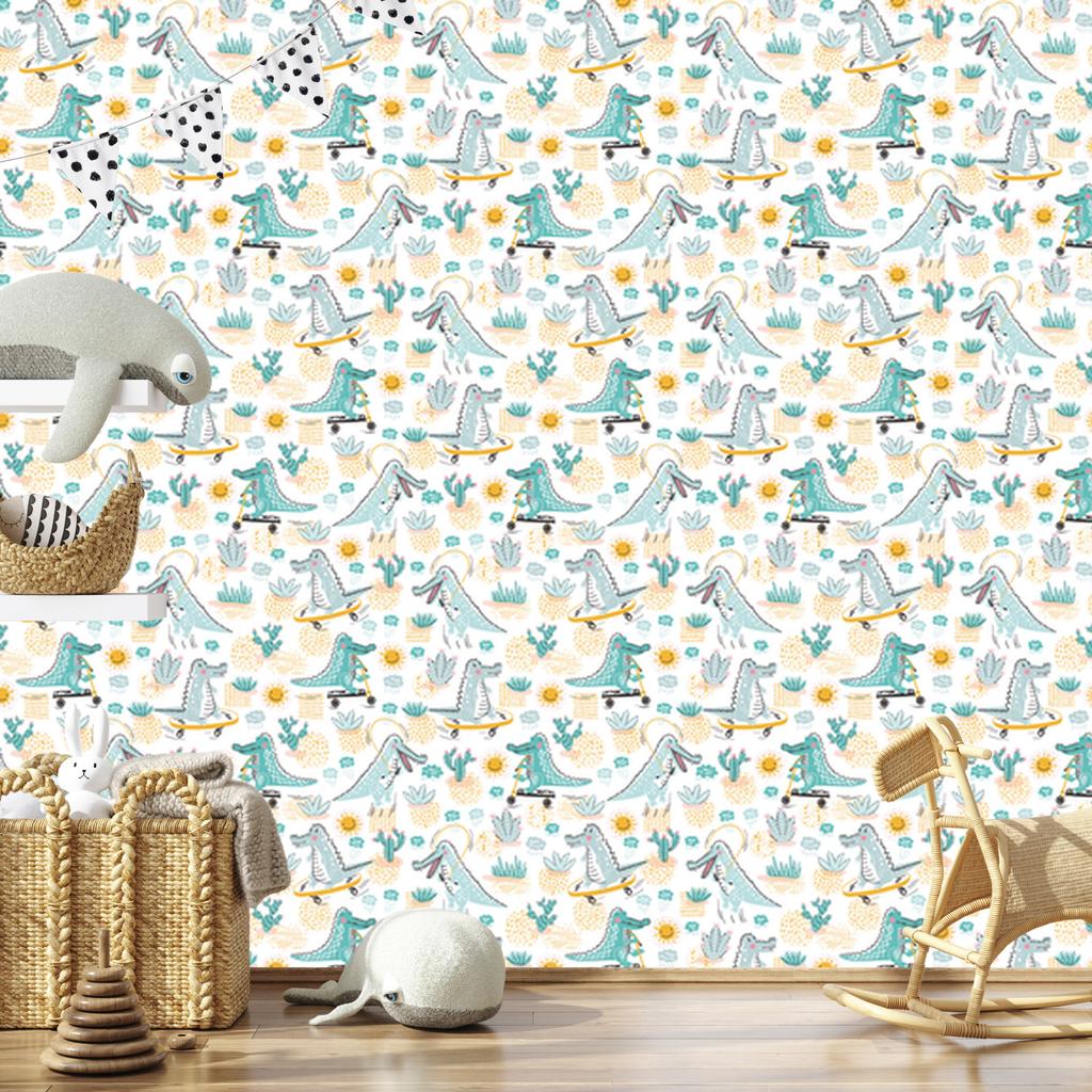 Crocodile plants sun wallpaper for living room and bedroom 50x1000