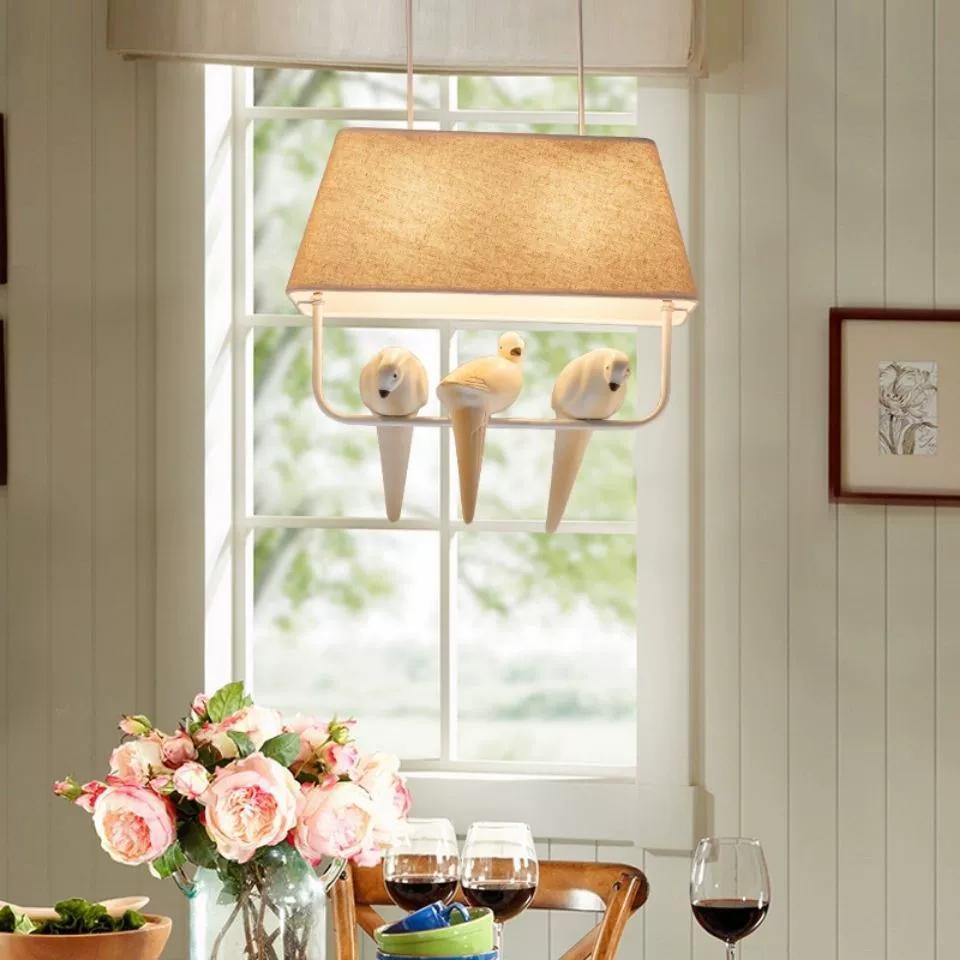 Nordic Bird Lamp Simple Chandelier Design Living Room Bird Pendant Lights Study Dining Room Birdcage Hanging Lamps Home Decor