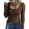 Autumn Long Sleeve T-shirt Y2K T-Shirt Vintage V-neck Streetwear Tees Womens Button Top Top Clothes Pullover Women29570