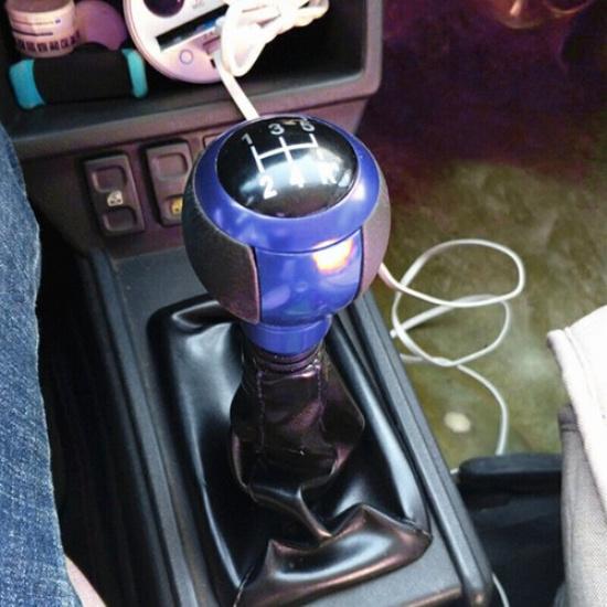 5 Speed Manual Gear Stick Shift Knob Shifter Handle Universal Blue Black