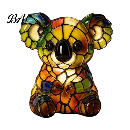 Unique Animal Shaped Desk Light Vintage Stained Glass Style Lamp, Cute Night Light, Decorative Cozy Warm for Reading Lamp Bedroom Bedside Kids