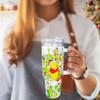 Christmas Tumbler 40 Oz, Merry Christmas Tumbler With Handle And Straw, 40oz Tumbler Maintains Cold Heat And Ice For Hours