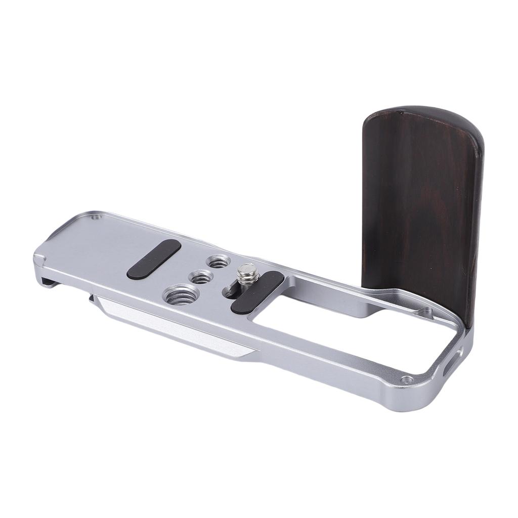 L Bracket Handgrip Fit for X 100VI Camera Aluminum L Shape Quick Release Plate with Wood Grip 1Celsius4 Inch Screw Hole