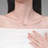 European Style Infinite Love Heart Necklace with Diamond Zirconia Inlay and Mobius Collarbone Chain