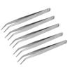 5Pcs Curved Sewing Tweezers Stainless Steel Fine Tip Smoothing Surfaces Light Weight Sewing Machine