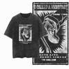 YM MOTOR CYCLE THEME Printed Cotton Acid Washed Graphic Unisex T Shirt Cool Streetwear Men Tshirts Tee for Men