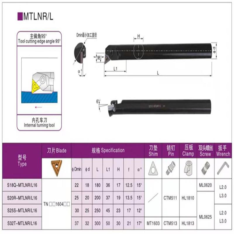 NEW S16Q-MTLNR16 S20R-MTLNR16 S25S-MTLNR16 S18Q S32T MTLNR MTLNL Lathe Tool Holder TNMG 160404 Cnc Turning Boring Bar Arbor