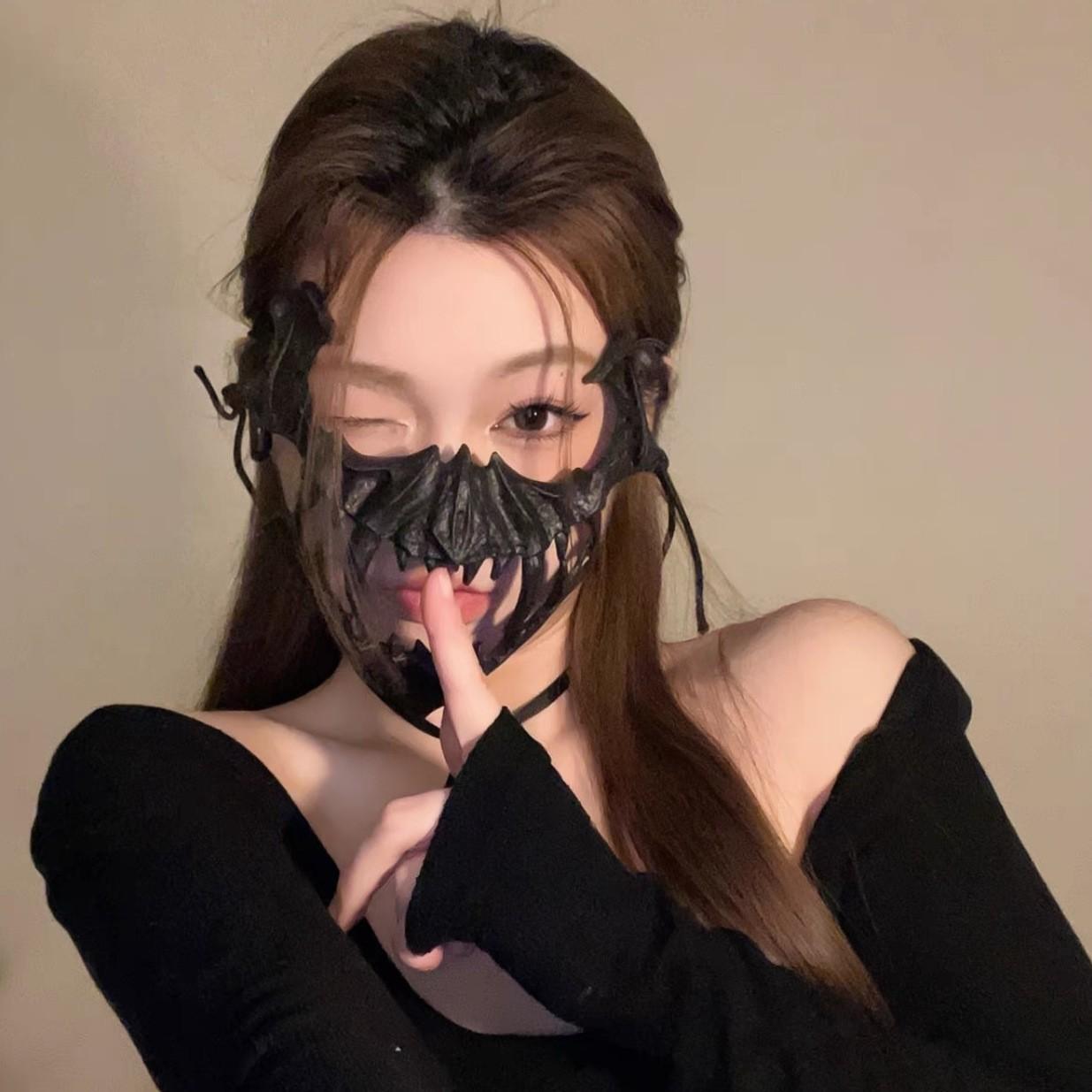 

Двумерная полумаска тигра-оборотня для лица Tengu Cos, реквизит для костюма на Хэллоуин, наряд для мужчин и женщин, белая костяная крышка black mask