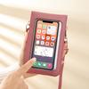 Touchscreen Handy Tasche, Damen Umhängetasche mit Blumendruck, Modische Klapptasche