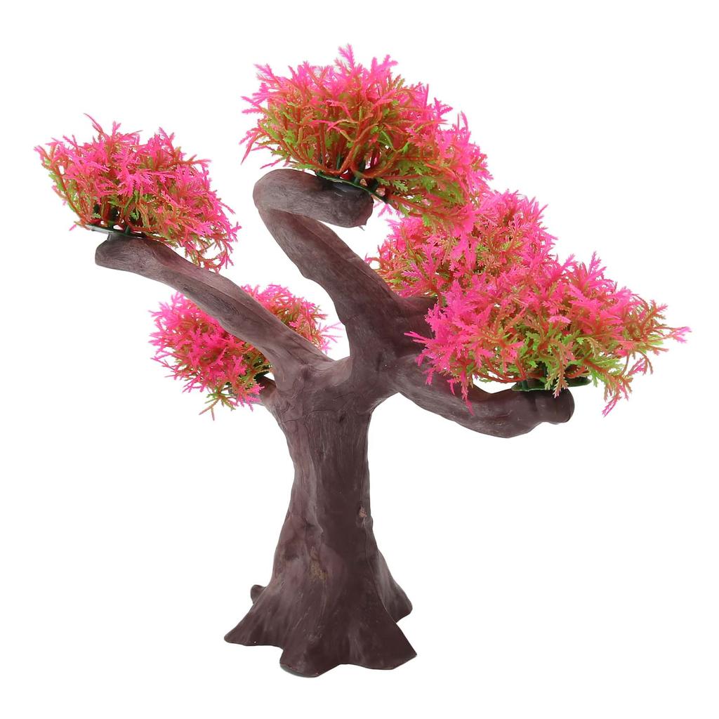 Aquarium Plant Ornament Simulation Artificial Beautiful Landscape Fish   Decoration Pink