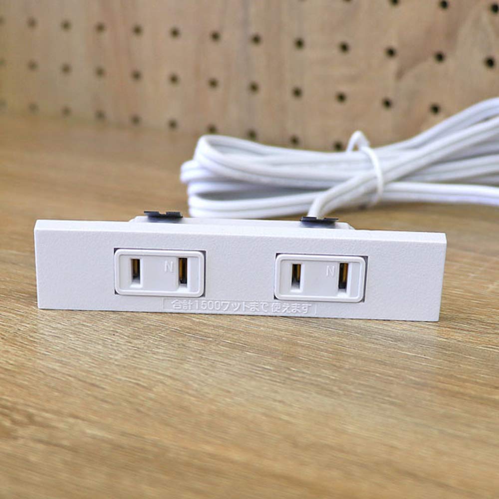 DIY Woodworking Outlet Simple [stax tools] Recessed 2-Outlet (Square) Receptacle Outlet for Furniture Making (White)