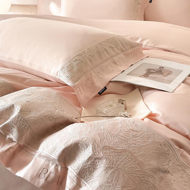 Premium Mother & Baby Four-Piece Set: Grade A Xinjiang Long-Staple Cotton Duvet Cover with High-End Embroidery