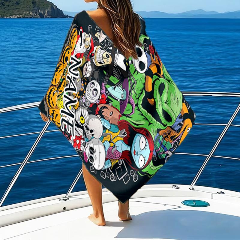 1pc Jack1 Beach Towel with Custom Name, Beach/Swimming/Bath/Picnic/Camping Towel, Suitable for Seaside Beaches