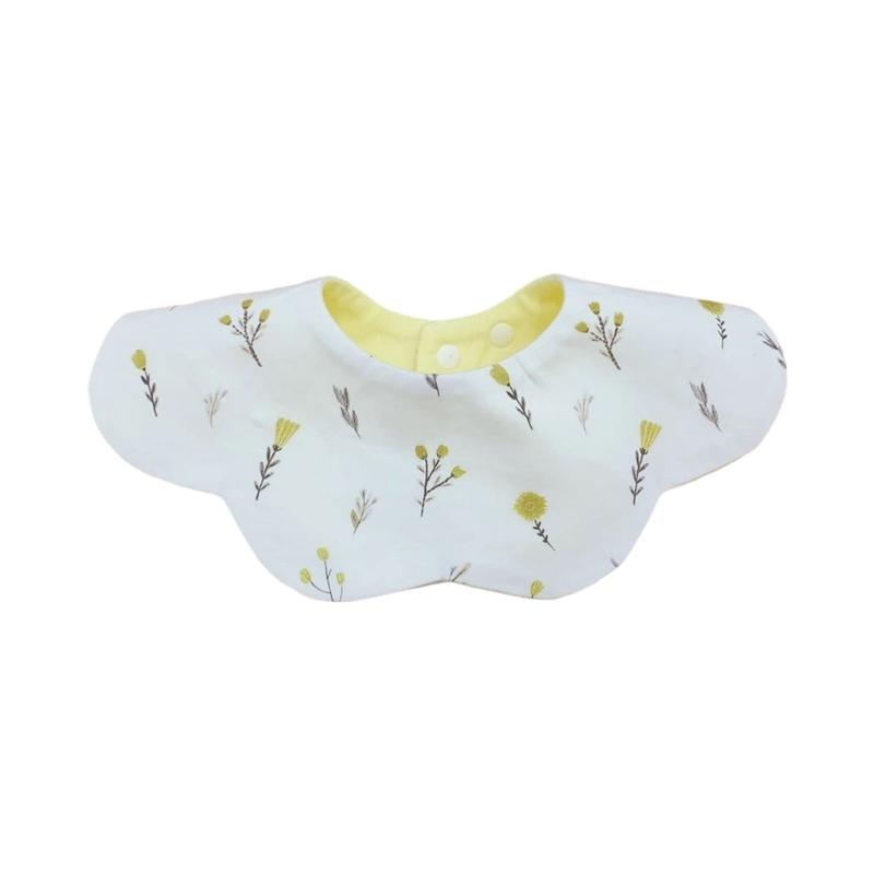 

360 Degree Rotating Petal Design Baby Bib Water Proofing Absorbent Saliva Towel for Infants Mealtime or Daily Home Use