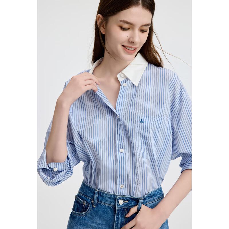 Navigare Women s Spring/Summer Long Sleeve Striped Shirt 2113045211 M