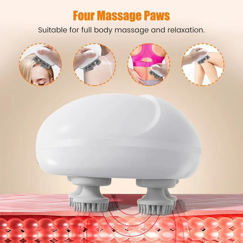 Aparat de Masaj Wireless pentru Scalp și Cap Electric Relaxare Masaj Corporal Profund pentru Țesuturi Masaj Vibrațional pentru Scalp și Păr Dispozitiv de Masaj pentru Cap Pisică Animal de Companie